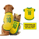 Roupinha Para Pet Personalizada Brasil Copa Do Mundo Cachorro E Gato