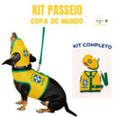 Kit Brasil Coleira Peitoral e boné pet Ajustável Para Cachorro e Gato Com Guia