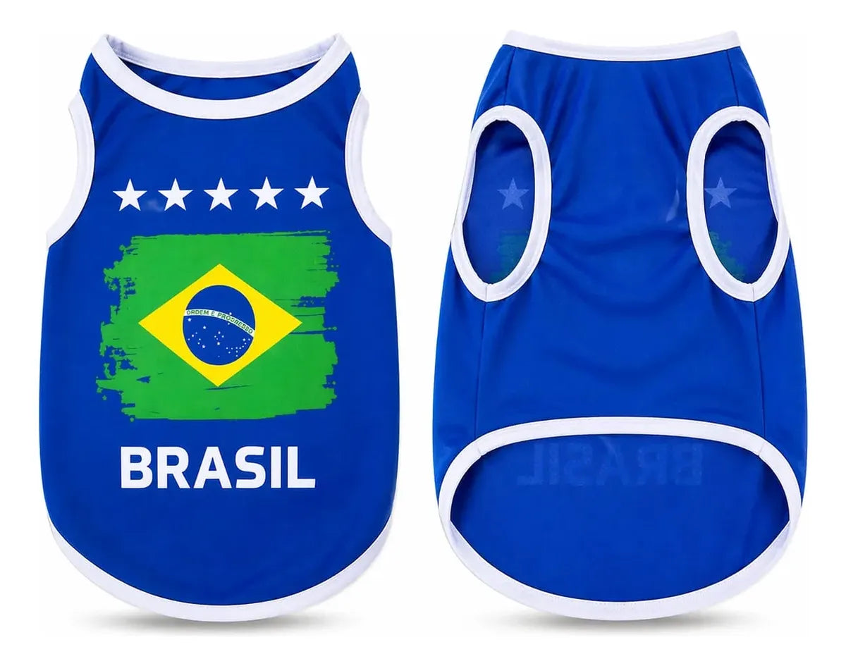 Roupa Pet Seleção Brasil Copa Do Mundo Gato Cachorro